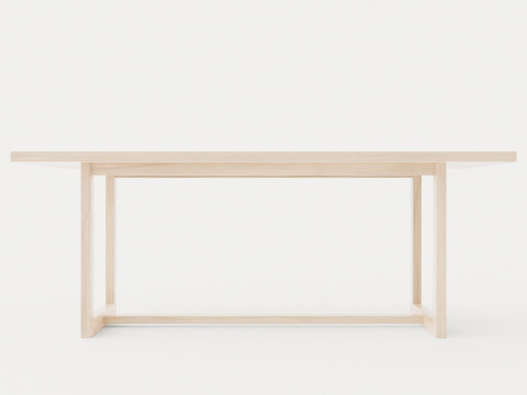 Hudson dining table light oak 3D-Modell