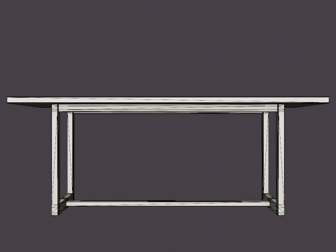 Hudson dining table light oak 3D-Modell