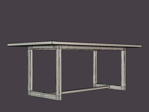 Hudson dining table light oak 3D-Modell