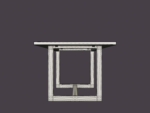 Hudson dining table light oak 3D-Modell