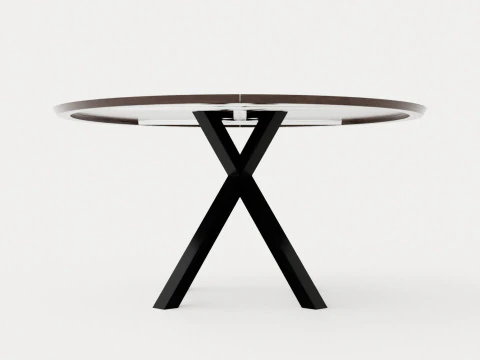 Table &agrave; manger Liberty fr&ecirc;ne noir Modèle 3D