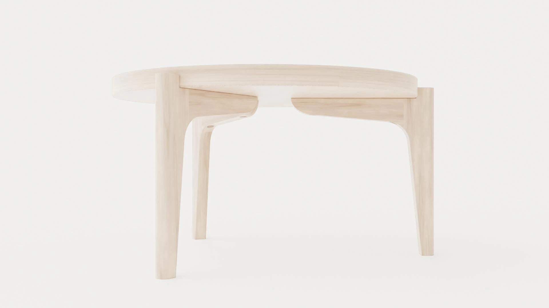 Michigan Coffee table - White oiled oak 3D Model .c4d .max .obj .3ds .fbx .stl .blend