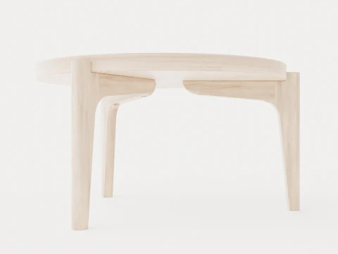 Table basse Michigan - Ch&ecirc;ne huil&eacute; blanc Modèle 3D