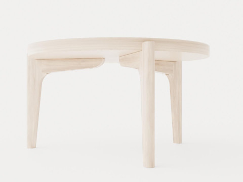 Michigan Coffee table - White oiled oak 3D Model