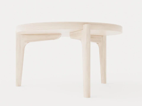 Michigan Coffee table - White oiled oak 3D Model