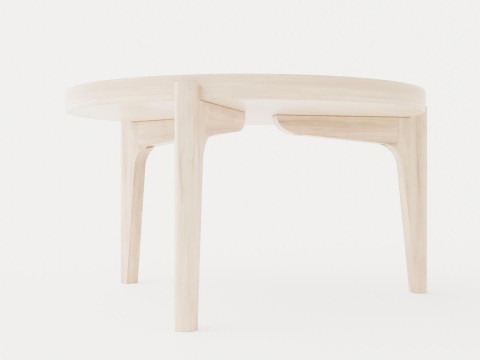Michigan Coffee table - White oiled oak 3D Model