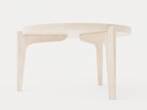 Michigan Coffee table - White oiled oak 3D Model