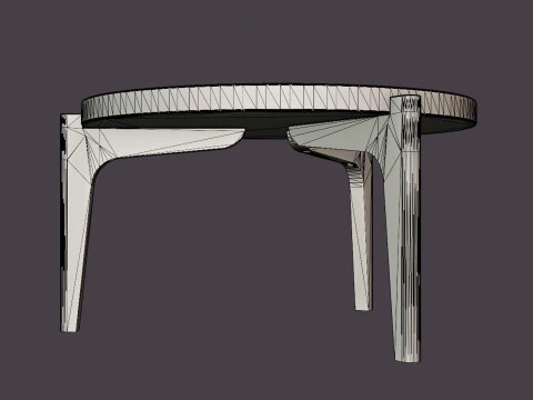 Michigan Coffee table - White oiled oak 3D Model