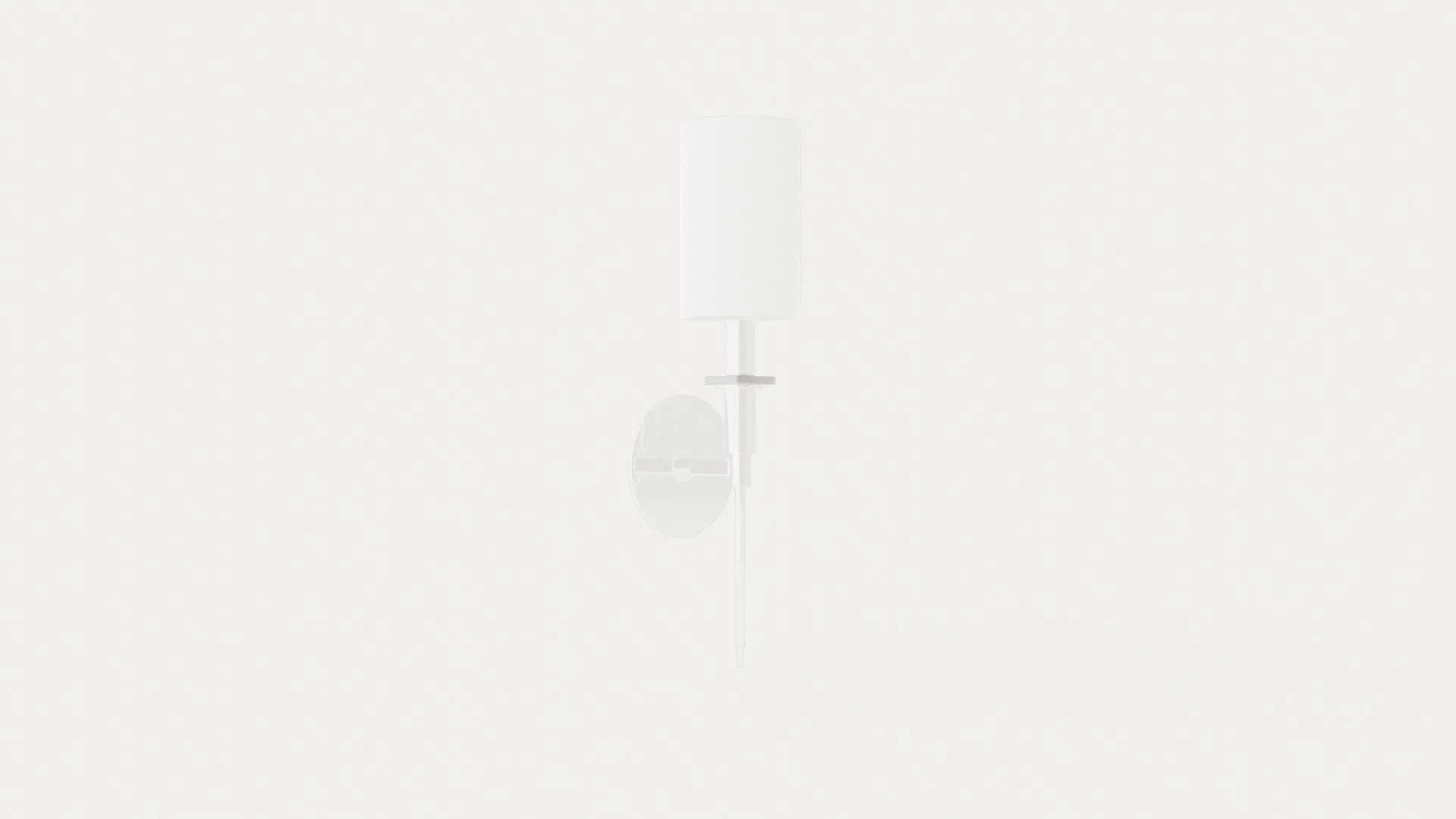 Amherst Wall Lamp - Silver - White Lampshade 3D Model .c4d .max .obj .3ds .fbx .stl .blend 