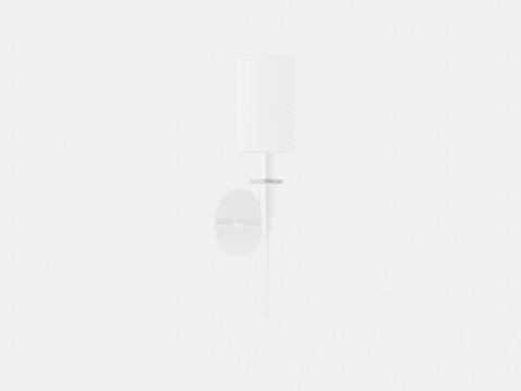 Amherst Wall Lamp - Silver - White Lampshade Modello 3D