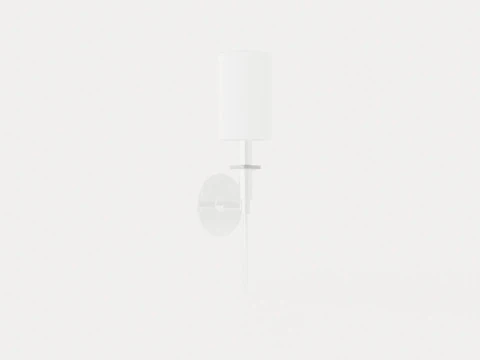 L&aacute;mpara de pared Amherst - Plata - Pantalla blanca Modelo 3D