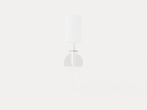 Amherst Wall Lamp - Silver - White Lampshade 3D 模型