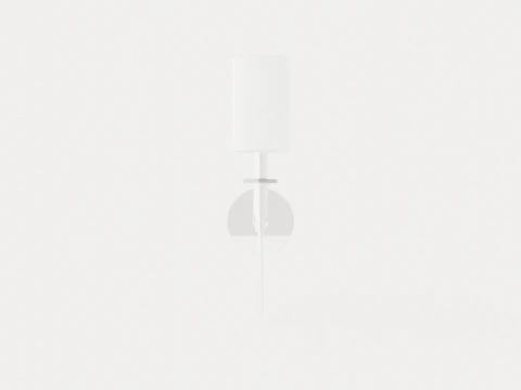 Amherst Wall Lamp - Silver - White Lampshade 3D Model