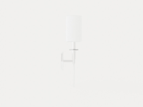 Amherst Wall Lamp - Silver - White Lampshade 3D 模型