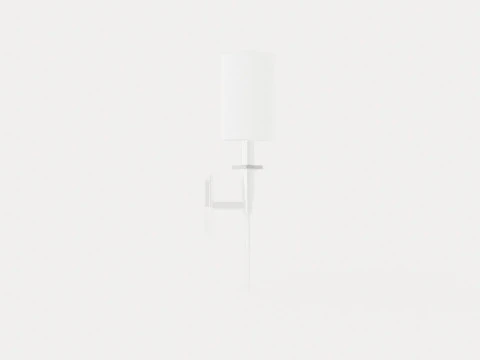 Amherst Wall Lamp - Silver - White Lampshade 3D Model