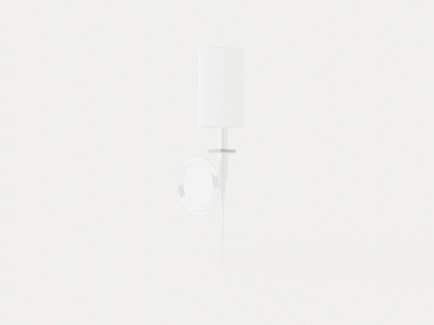 Amherst Wall Lamp - Silver - White Lampshade 3D 模型