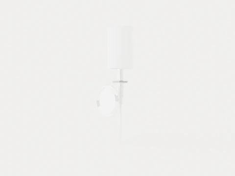Amherst Wall Lamp - Silver - White Lampshade 3D Model
