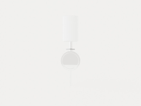 Amherst Wall Lamp - Silver - White Lampshade 3D 模型
