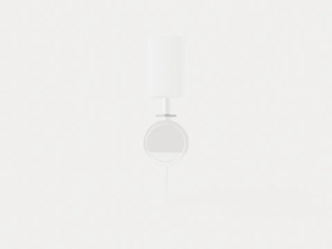 Amherst Wall Lamp - Silver - White Lampshade 3D Model