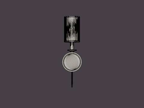 Amherst Wall Lamp - Silver - White Lampshade 3D 模型
