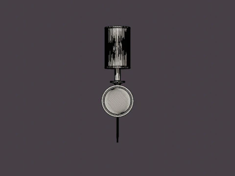 Amherst Wall Lamp - Silver - White Lampshade 3D Model