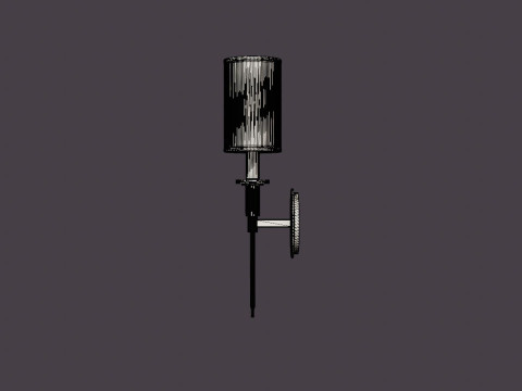 Amherst Wall Lamp - Silver - White Lampshade 3D 模型