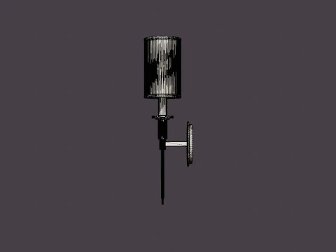 Amherst Wall Lamp - Silver - White Lampshade 3D Model