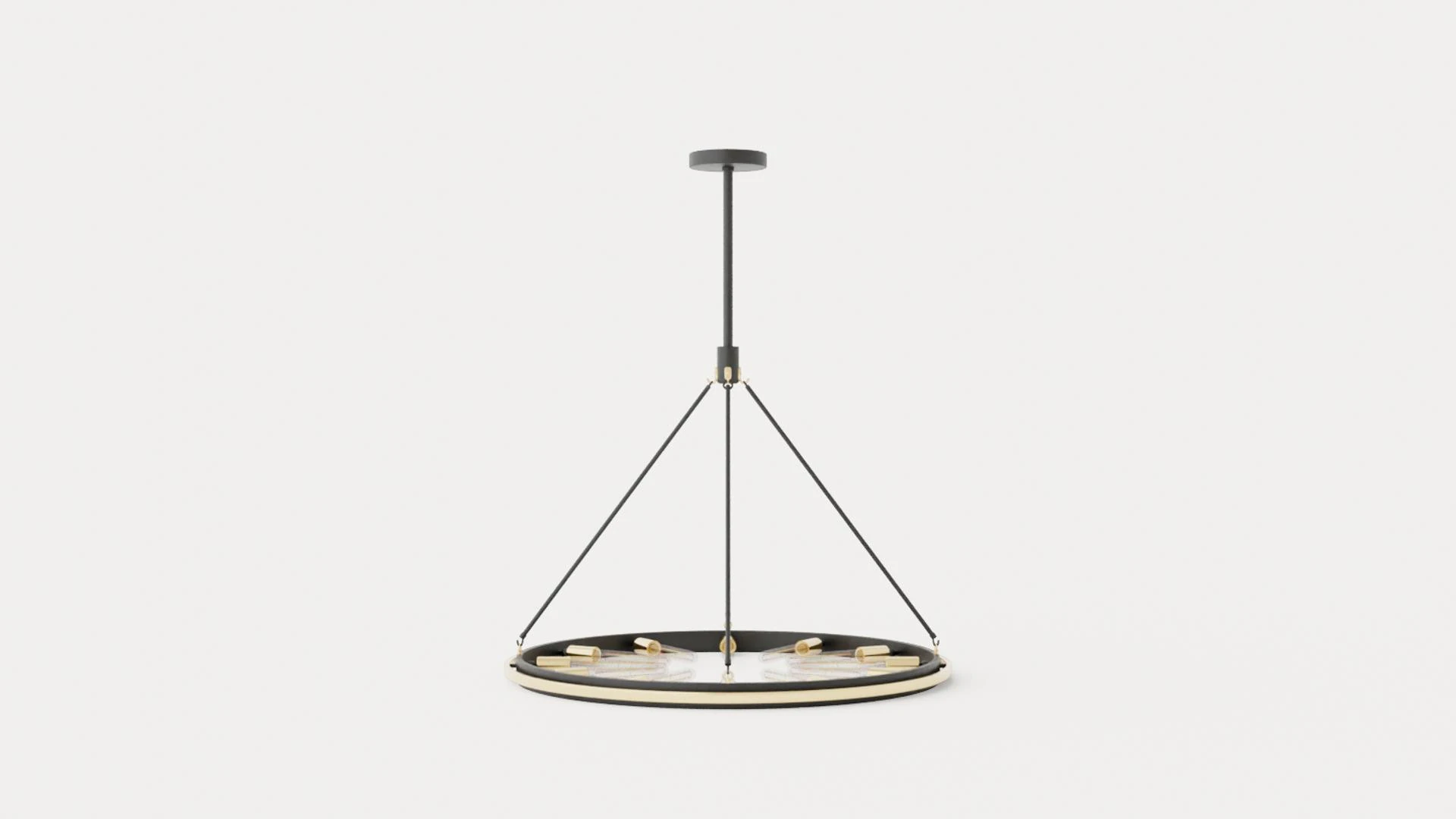 Chambers Chandelier - Black with Gold finish 3D Model .c4d .max .obj .3ds .fbx .stl .blend 