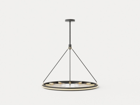 Chambers Chandelier - Black with Gold finish 3D Модель