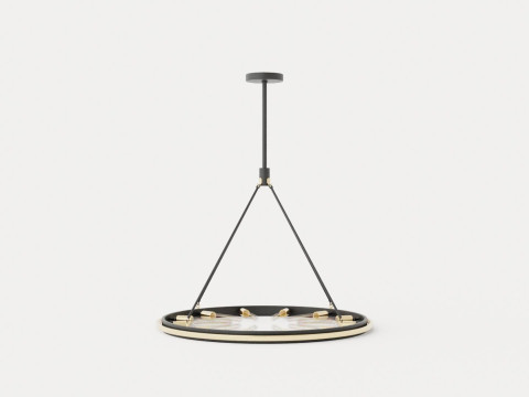 Chambers Chandelier - Black with Gold finish Model 3D