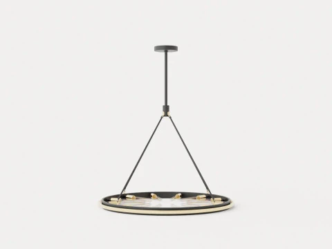Chambers Chandelier - Black with Gold finish 3D Model