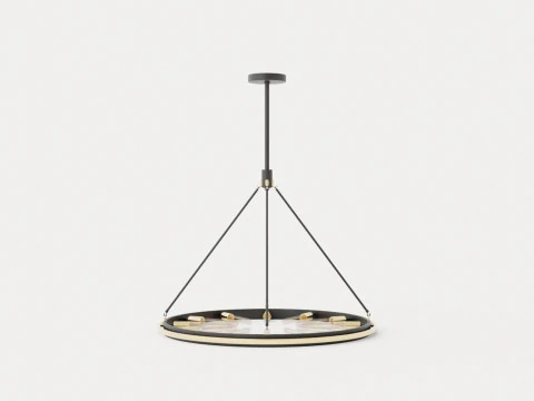 Chambers Chandelier - Black with Gold finish 3D Model