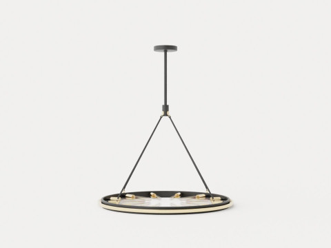 Chambers Chandelier - Black with Gold finish Model 3D
