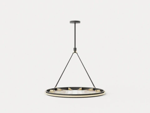 Chambers Chandelier - Black with Gold finish 3D Model