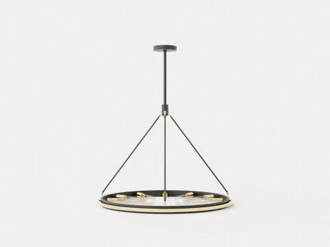 Chambers Chandelier - Black with Gold finish 3D Model