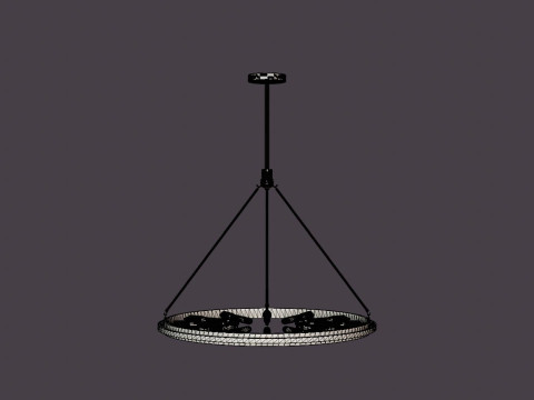 Chambers Chandelier - Black with Gold finish Model 3D