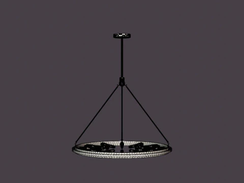 Chambers Chandelier - Black with Gold finish 3D Model