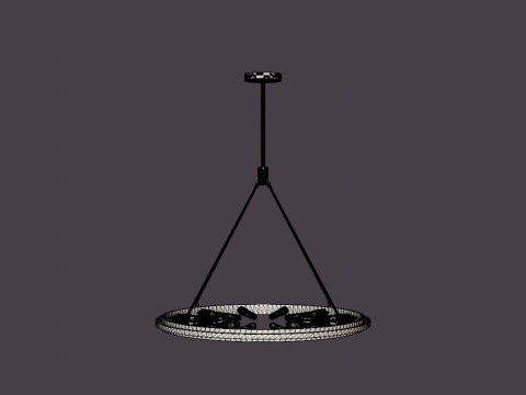 Chambers Chandelier - Black with Gold finish Model 3D