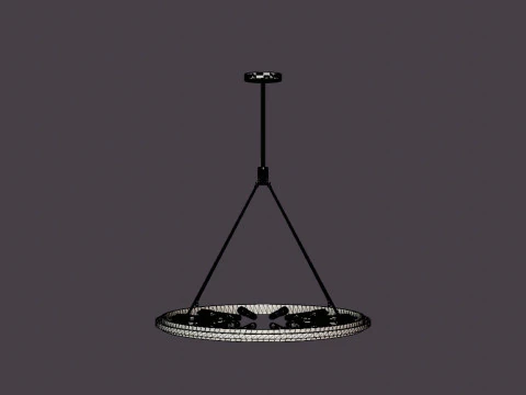 Chambers Chandelier - Black with Gold finish 3D Model