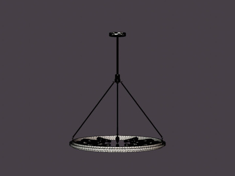 Chambers Chandelier - Black with Gold finish Model 3D
