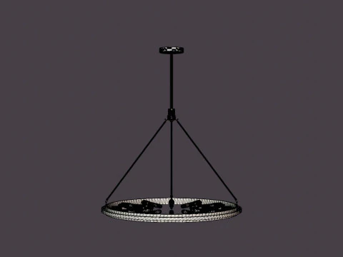 Chambers Chandelier - Black with Gold finish 3D Model