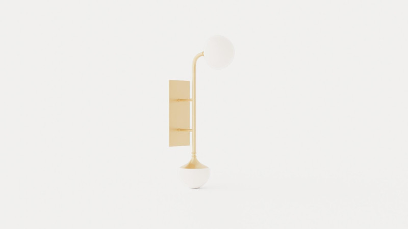 Fleming Wall lamp - Gold 3Dモデル .c4d .max .obj .3ds .fbx .stl .blend