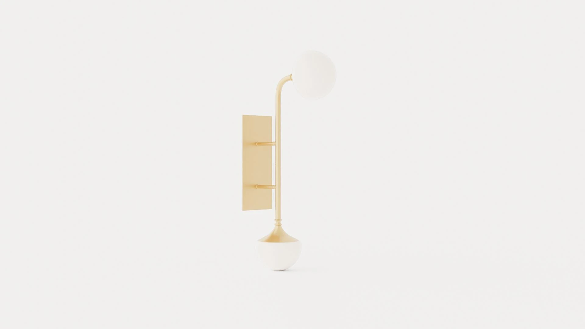Fleming Wall lamp - Gold 3D Model .c4d .max .obj .3ds .fbx .stl .blend 