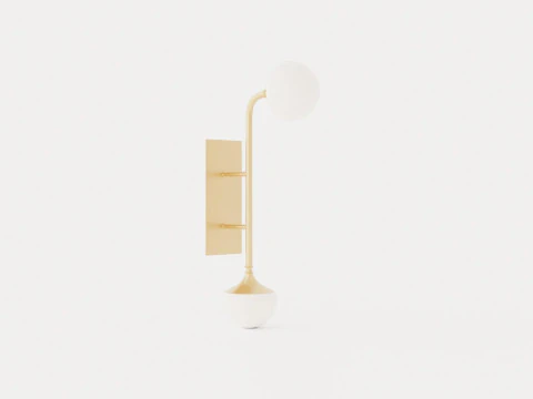 Lampu dinding Fleming - emas Model 3D