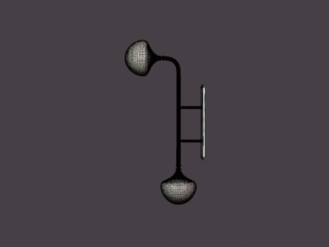 Fleming Wall lamp - Gold 3D Model