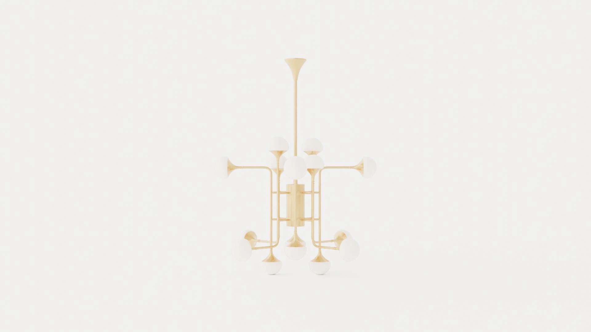 Fleming Chandelier - Gold - o93 H80 3D Model .c4d .max .obj .3ds .fbx .stl .blend 