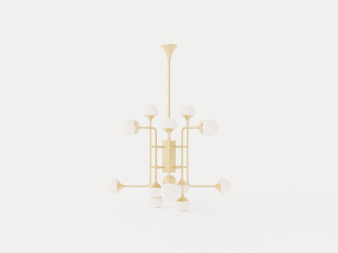 Fleming Chandelier - Gold - o93 H80 3D Модель