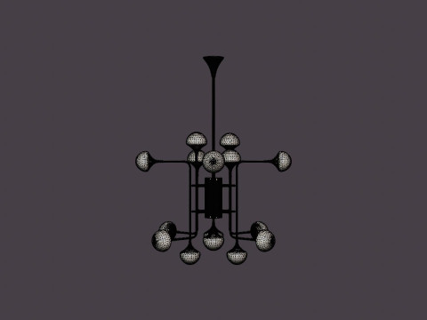 Fleming Chandelier - Gold - o93 H80 3D Модель