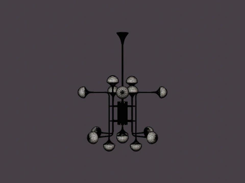 Fleming Chandelier - Gold - o93 H80 3D Model