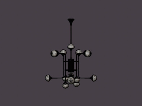 Fleming Chandelier - Gold - o93 H80 3D Модель